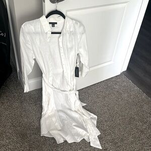 Women’s Medium Linen White Dress/Cover Up; New w/ Tags